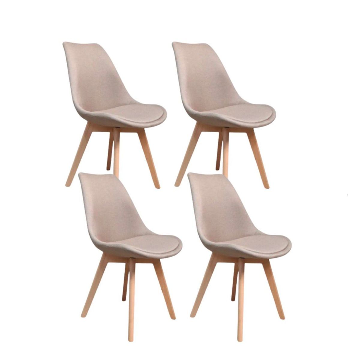 HABITA2 CHILE - Pack 4 silla comedor Tulip Lino - Beige