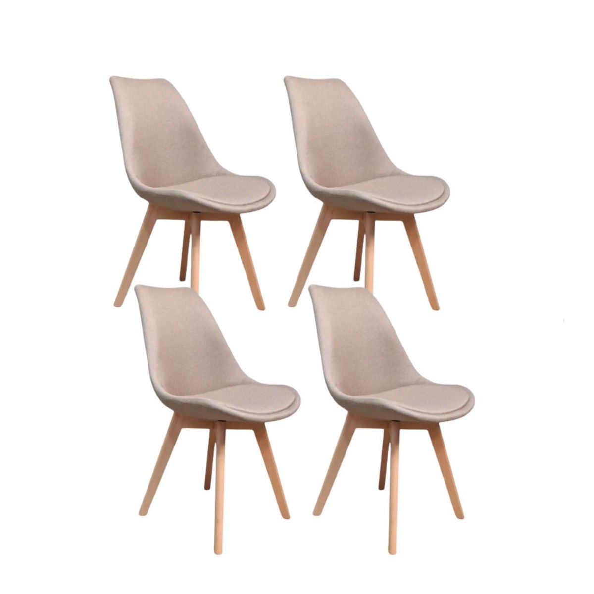 HABITA2 CHILE - Pack 4 silla comedor Tulip Lino - Beige