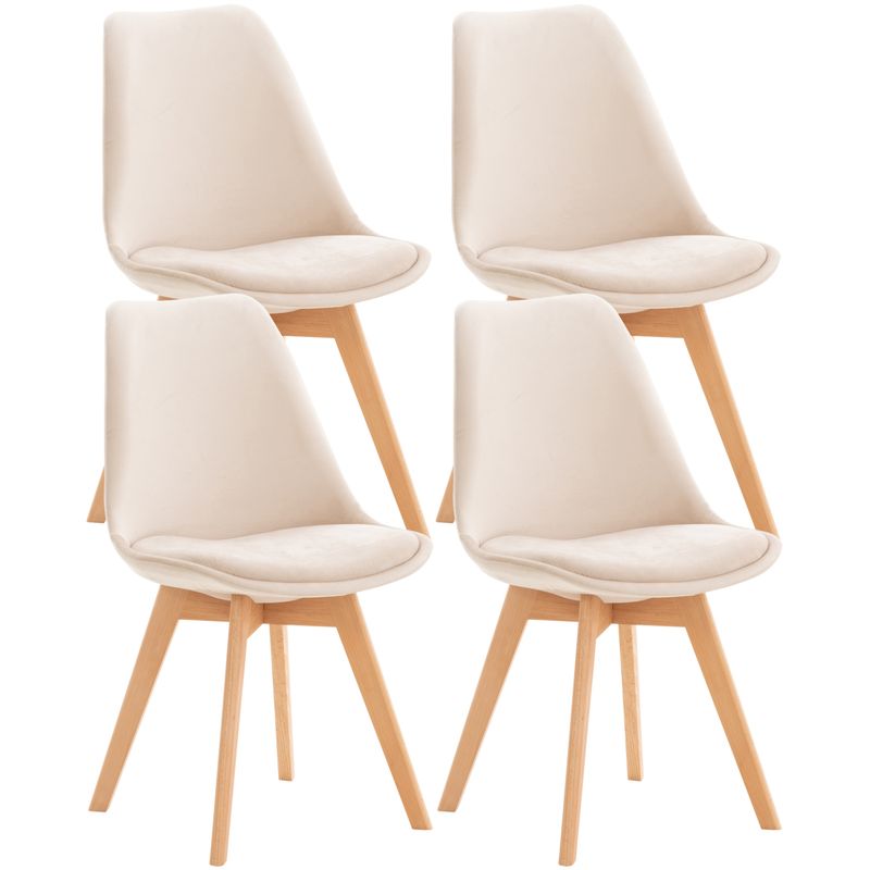 GENERICO - Pack 4 silla comedor Tulip Lino - Beige