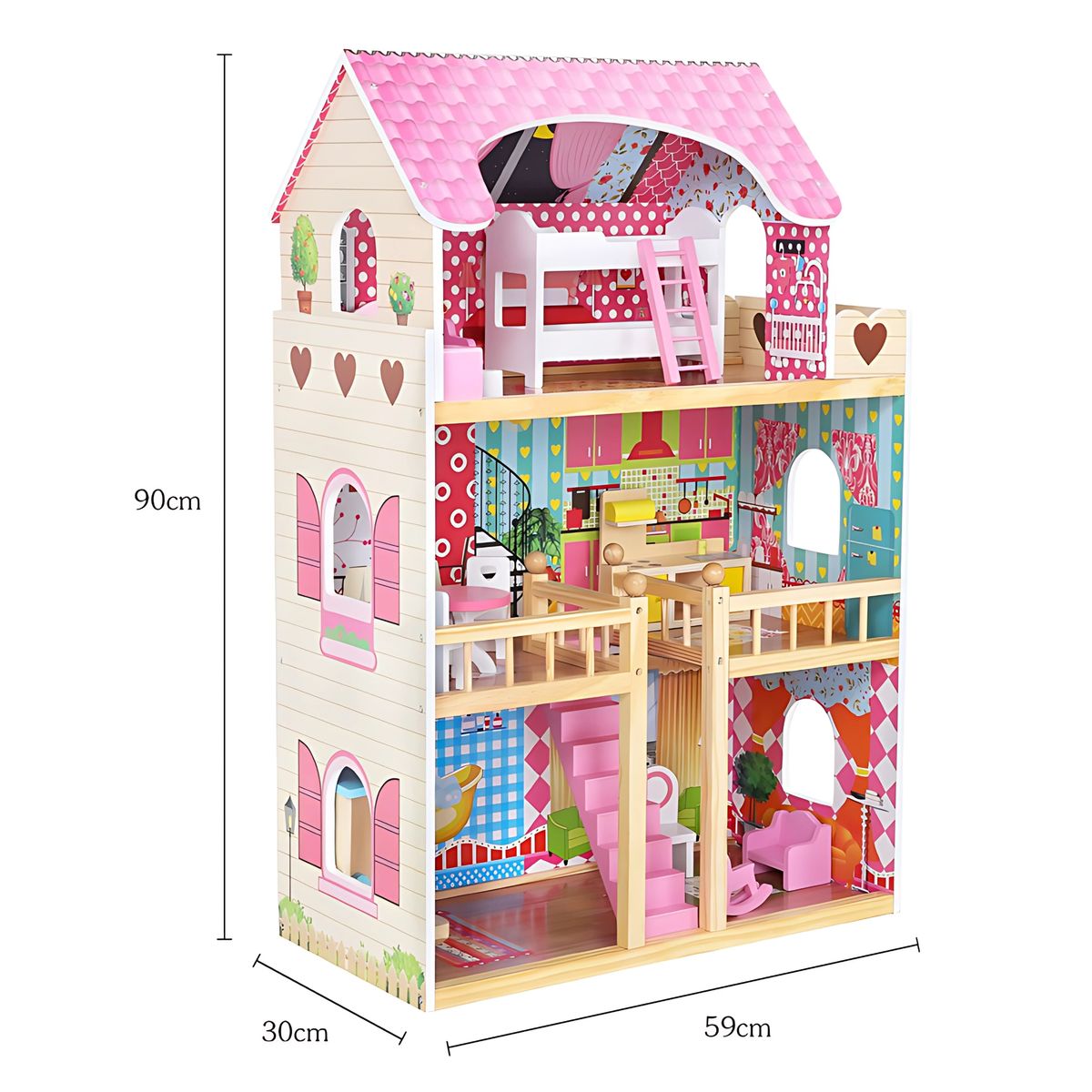 PELLITOS - CASITA DE MUÑECAS CORAZON ROSA