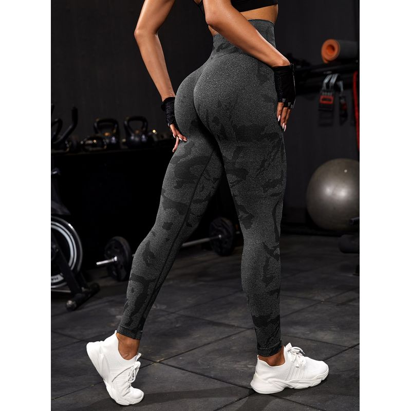 VARIOS - Mallas de Yoga Powerista Camuflaje Negro She Shines