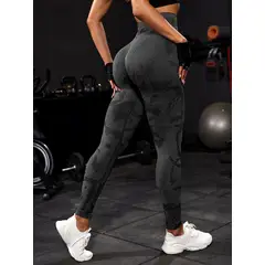 VARIOS - Mallas de Yoga Powerista Camuflaje Negro She Shines