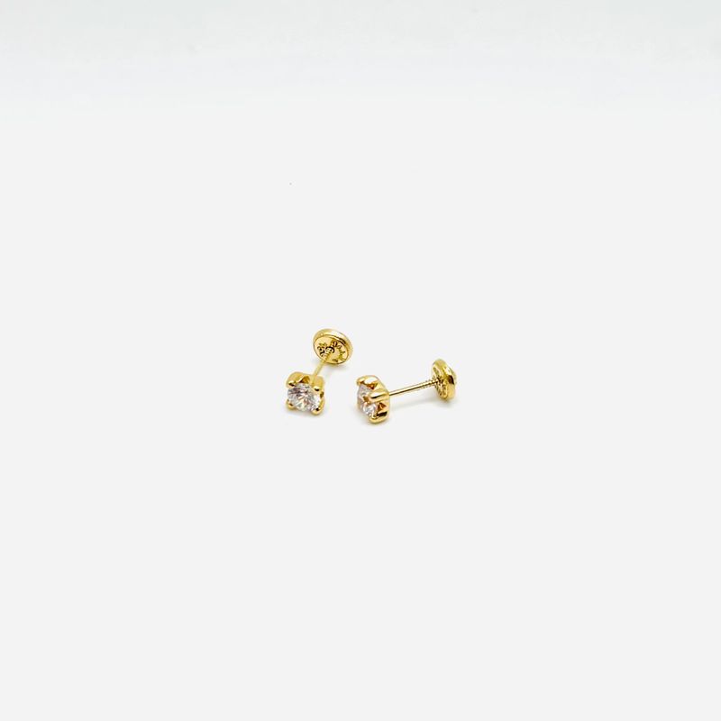 TIANA JOYAS - Aro con Circón Solitario de 4mm en Oro 18k