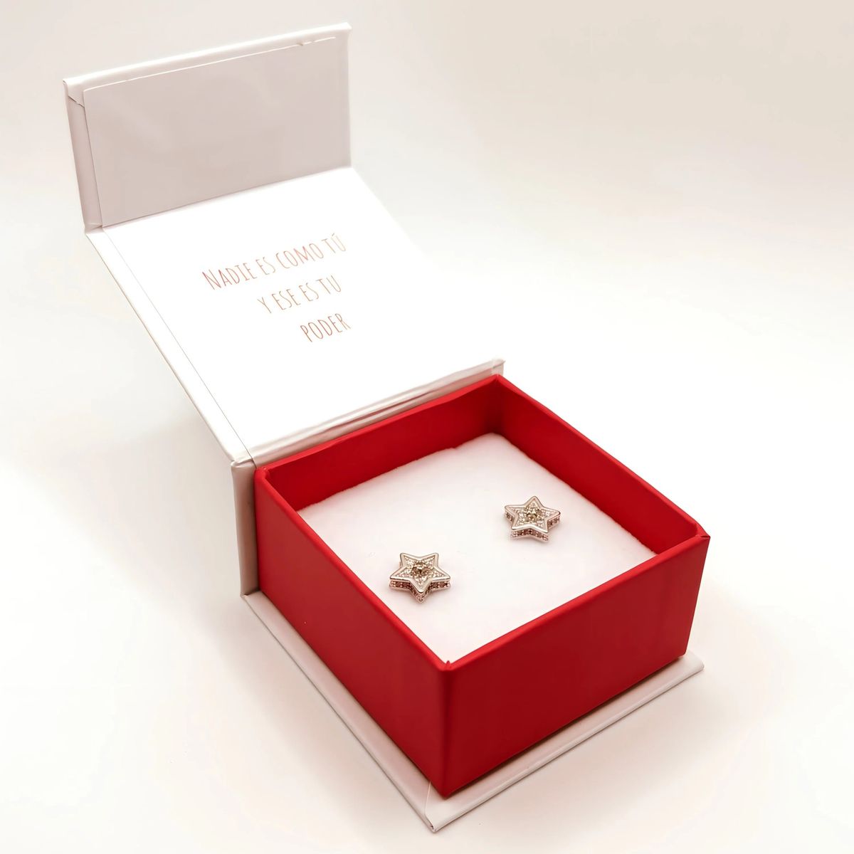 TIANA JOYAS - Aro Estrella Plata Poste con Tornillo y Circones Joya Niña