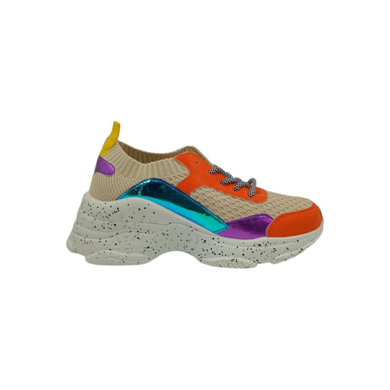 HERIEL - Zapatilla Naranja Plataforma Mujer.