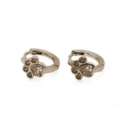 TIANA JOYAS - Aro Argollas de Huella de Perro con Circones de Plata 925