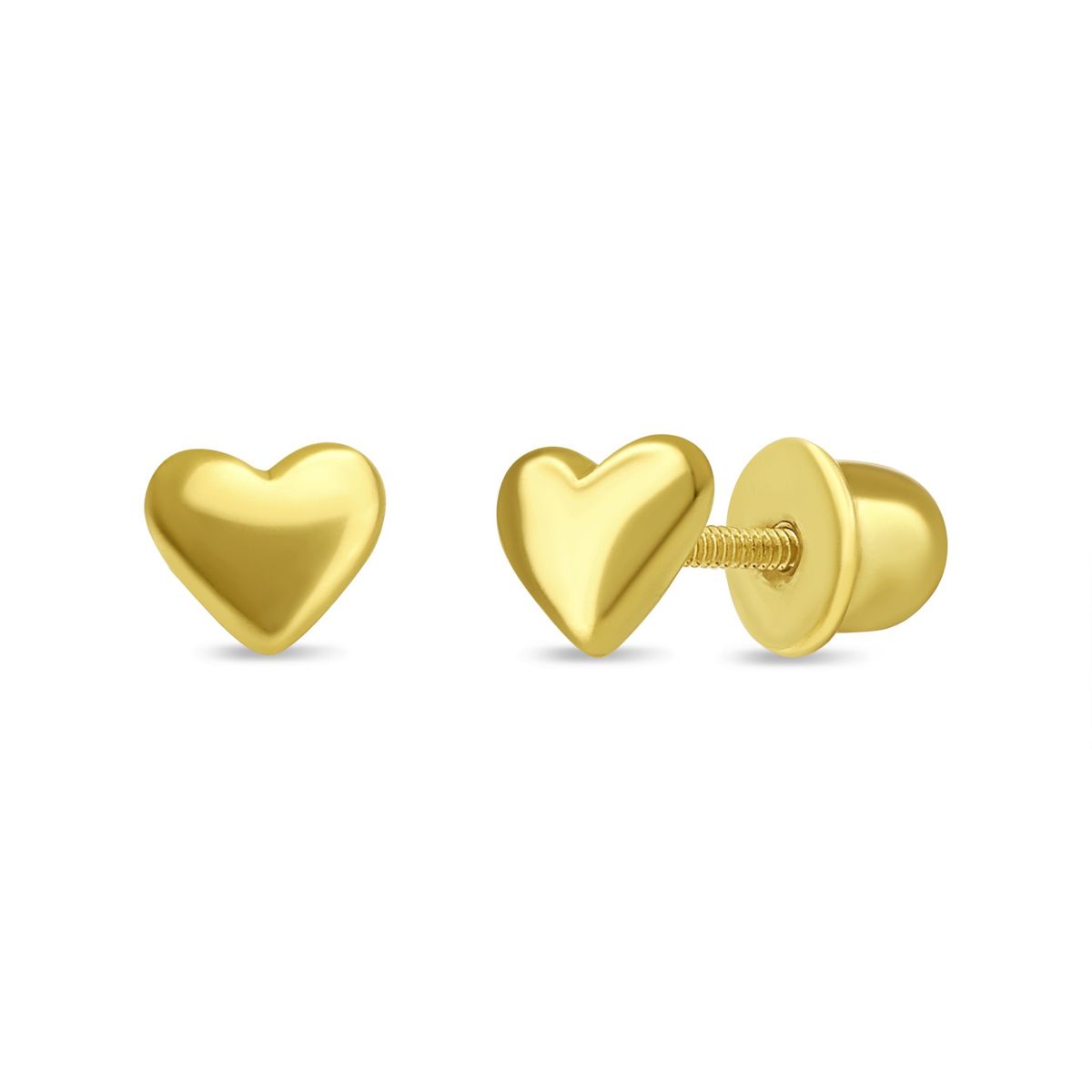 TIANA JOYAS - Aros de Corazón de Plata 925 enchapados en Oro 18k