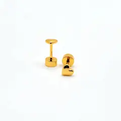TIANA JOYAS - Aros de Corazón de Plata 925 enchapados en Oro 18k
