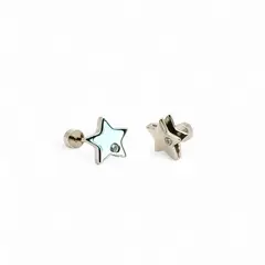 TIANA JOYAS - Aros de Estrella con un Circón de Plata 925
