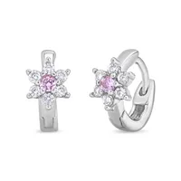 Aro Argollas de Flor con Circones de Plata 925