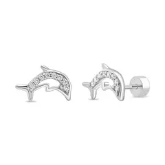 TIANA JOYAS - Aros de Delfin con Circones de Plata 925