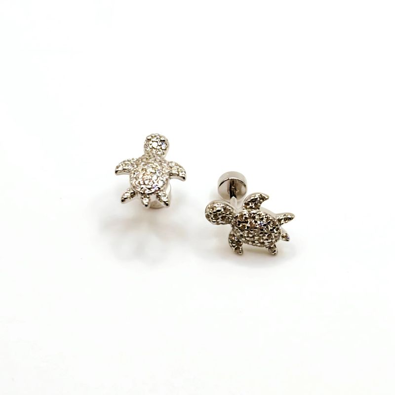 TIANA JOYAS - Aros de Tortuga con Circones de Plata 925