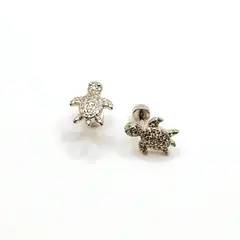 TIANA JOYAS - Aros de Tortuga con Circones de Plata 925