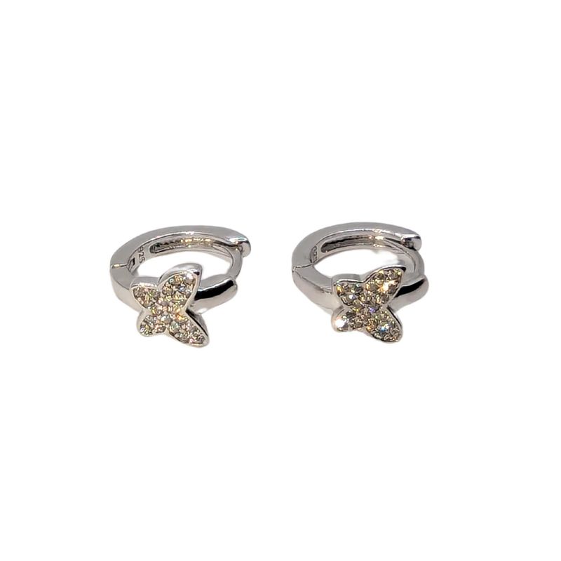 TIANA JOYAS - Aro Argollas de Mariposa con Circones de Plata 925