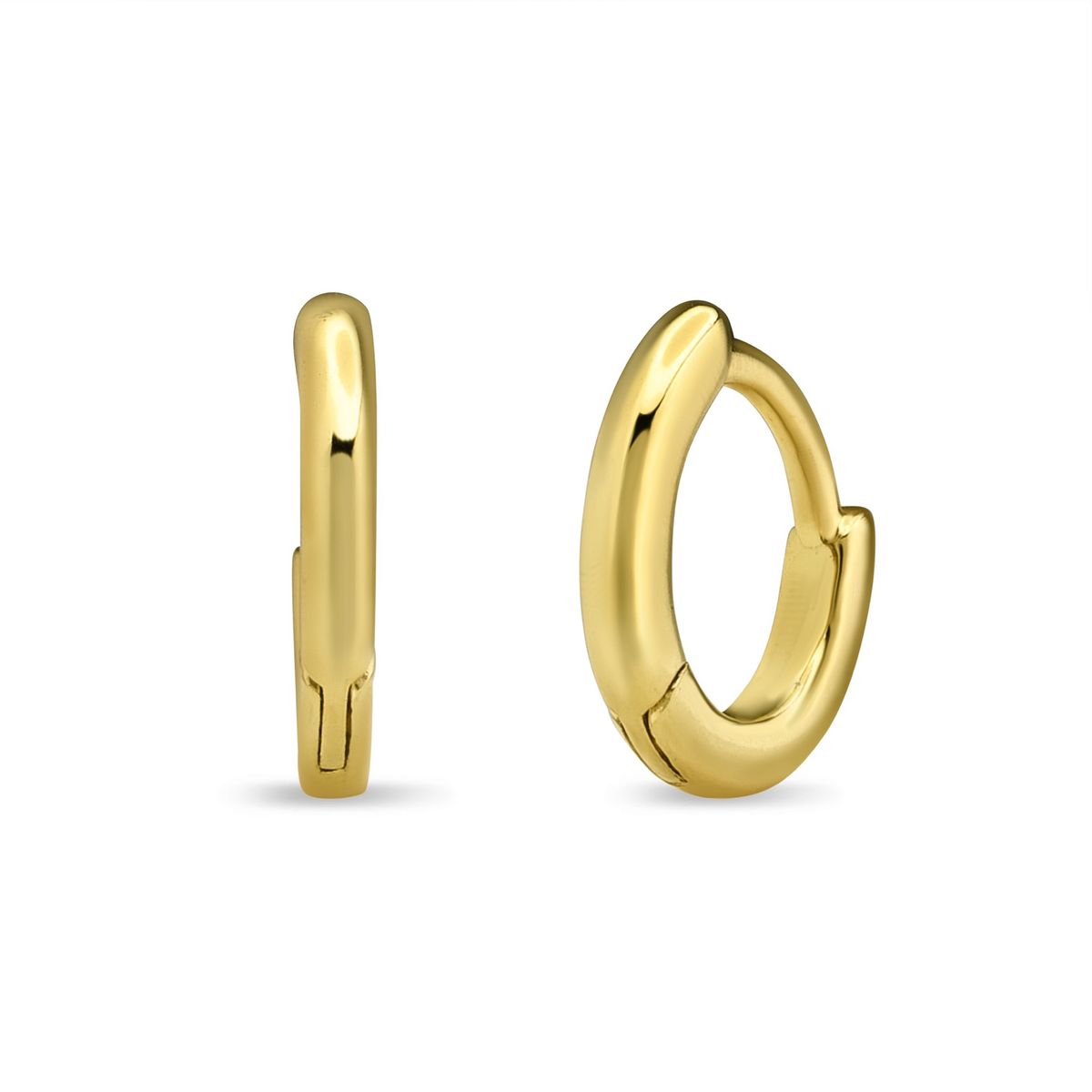 TIANA JOYAS - Argollas de plata bañadas en oro de 18k de 10mm