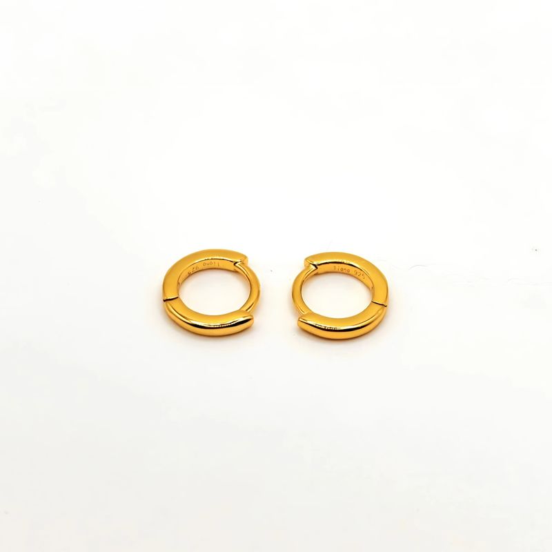 TIANA JOYAS - Argollas de plata bañadas en oro de 18k de 10mm