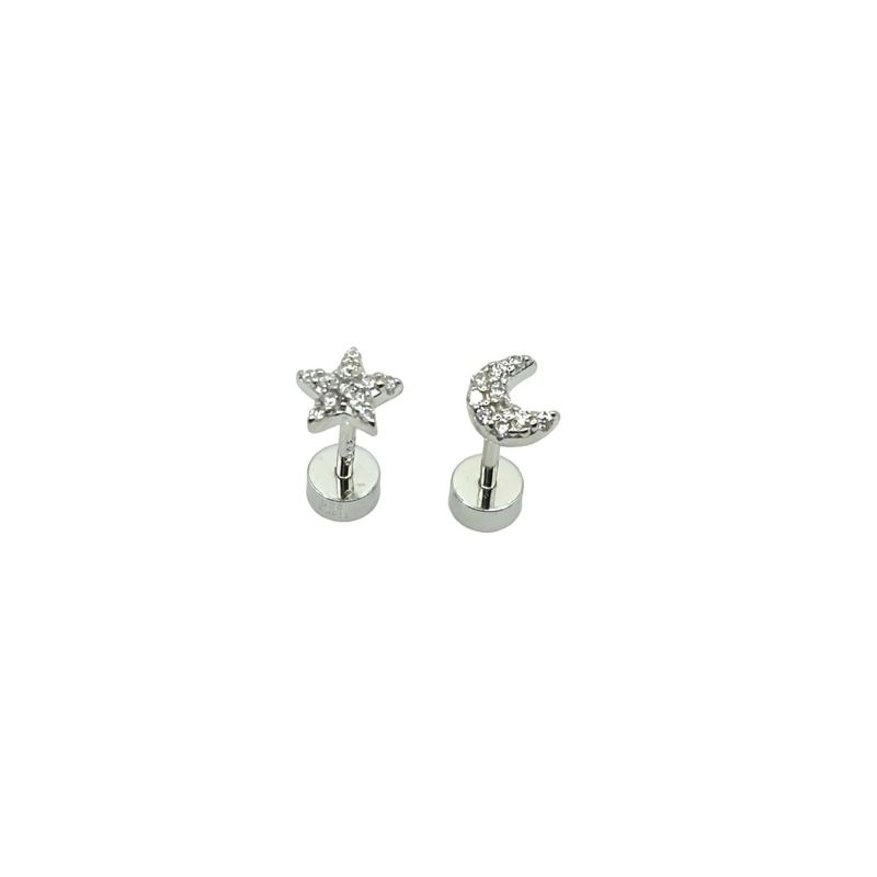 TIANA JOYAS - Aros de Luna y Estrella de Plata 925