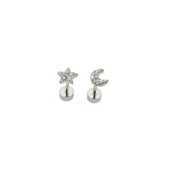 TIANA JOYAS - Aros de Luna y Estrella de Plata 925