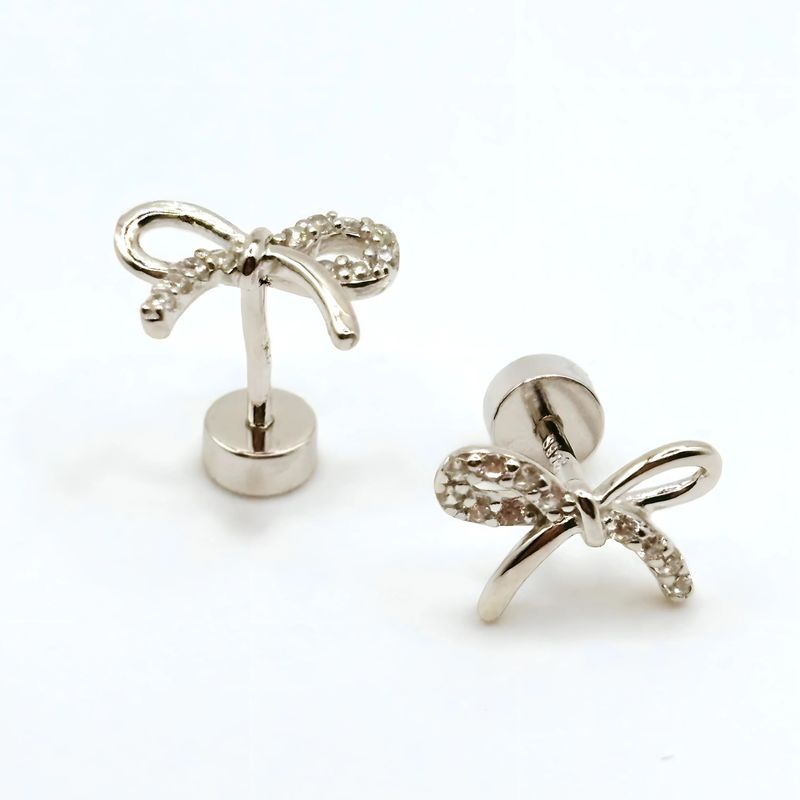 TIANA JOYAS - Aros de Cinta con Cirones de Plata 925