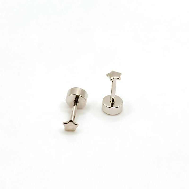 TIANA JOYAS - Aros de Estrella de 3mm de Plata 925
