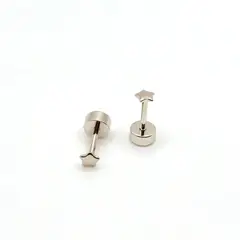TIANA JOYAS - Aros de Estrella de 3mm de Plata 925