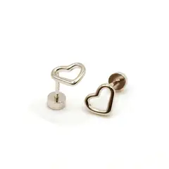 TIANA JOYAS - Aros de Corazón de 75mm de Plata 925