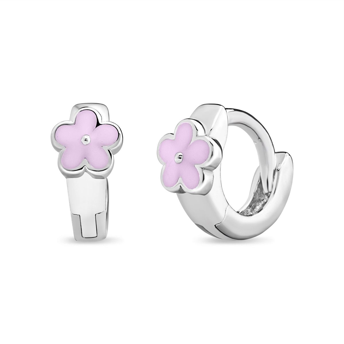 TIANA JOYAS - Aros Argolla Flor Esmalte de Plata 925