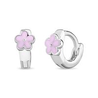 Aros Argolla Flor Esmalte de Plata 925