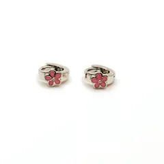 TIANA JOYAS - Aros Argolla Flor Esmalte de Plata 925