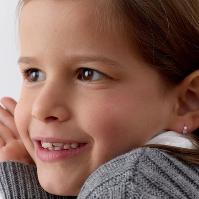 Imagen 2 del producto Aros Argolla Flor Esmalte de Plata 925