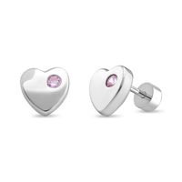 Aros de Corazón con Circón de Plata 925