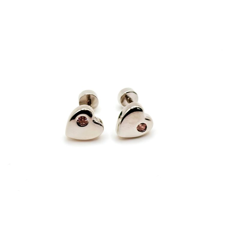 TIANA JOYAS - Aros de Corazón con Circón de Plata 925