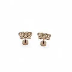 TIANA JOYAS - Aros de Mariposa con Circones Transparentes de Plata 925