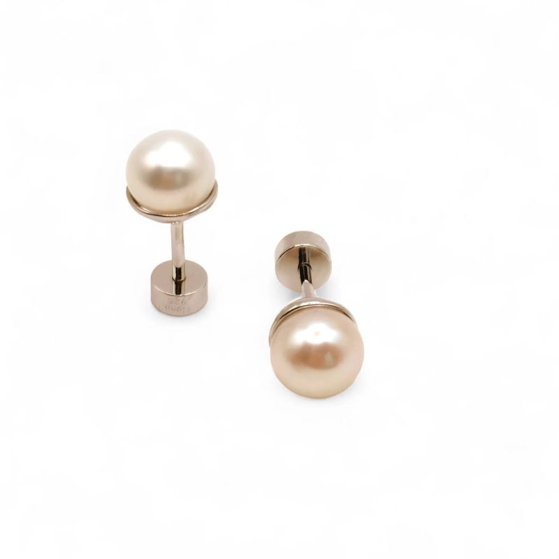 TIANA JOYAS - Aros de Perla Cultivada de 6mm de Plata 925
