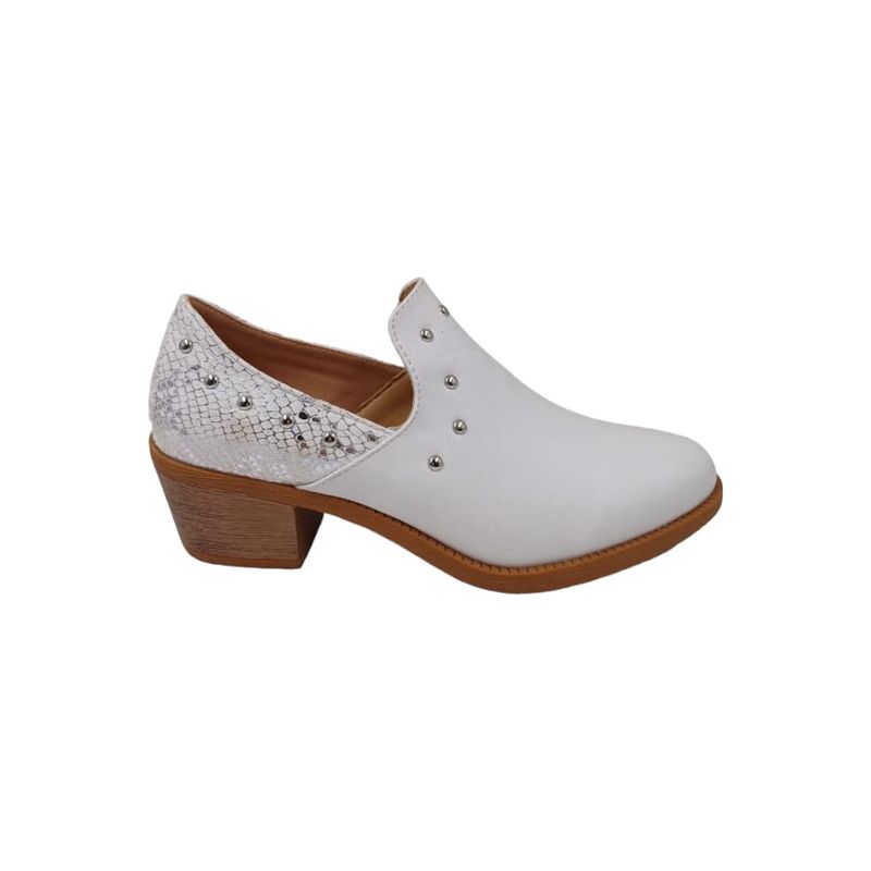 HERIEL - Zapato Blanco Taco Mujer.