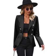 RURUTOTO - Chaqueta casual de cuero para mujer Beige.
