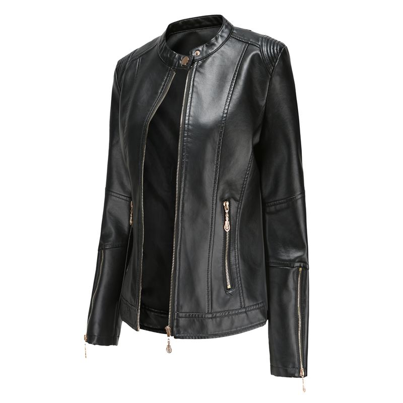 RURUTOTO - Chaqueta Eco PU Mujer Negro