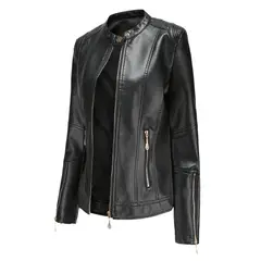 RURUTOTO - Chaqueta Eco PU Mujer Negro