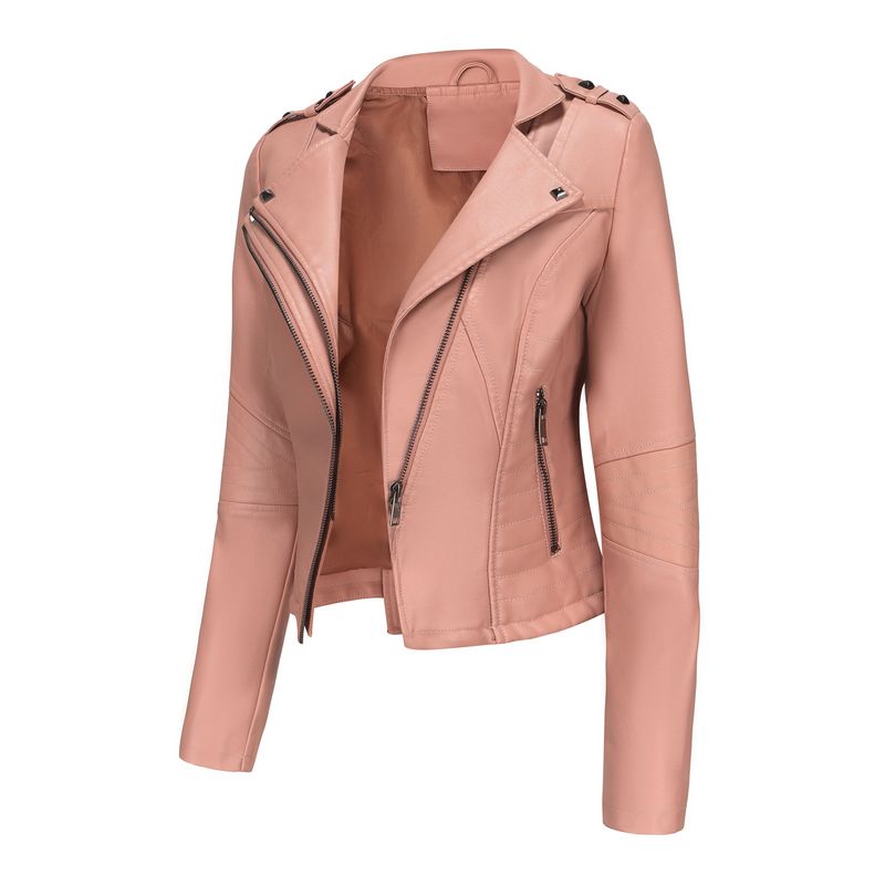 RURUTOTO - Chaqueta Eco Cuero Mujer Beige.