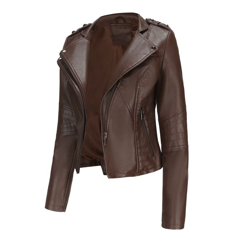 RURUTOTO - Chaqueta Eco Cuero Mujer Beige.