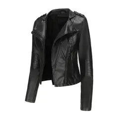 RURUTOTO - Chaqueta Eco Cuero Mujer Beige.