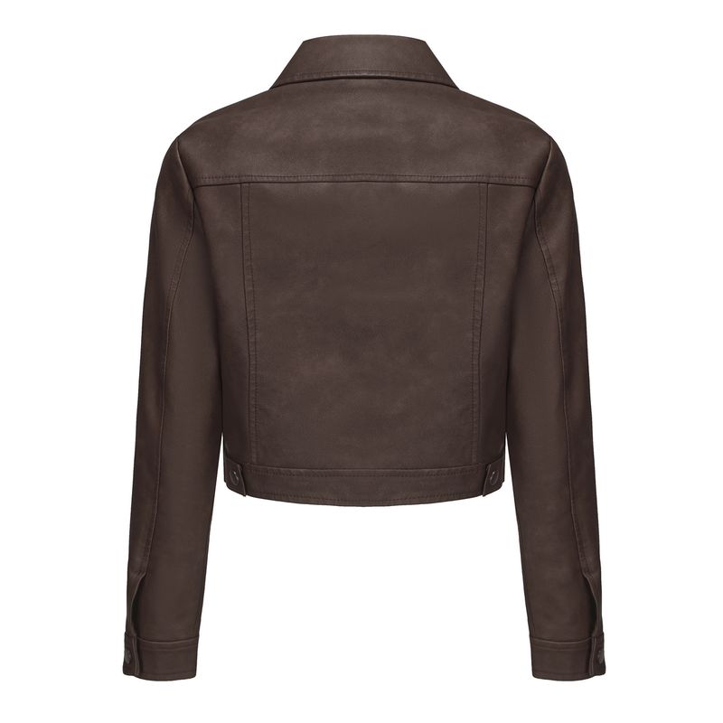 RURUTOTO - Chaqueta PU Acolchada Mujer Beige.