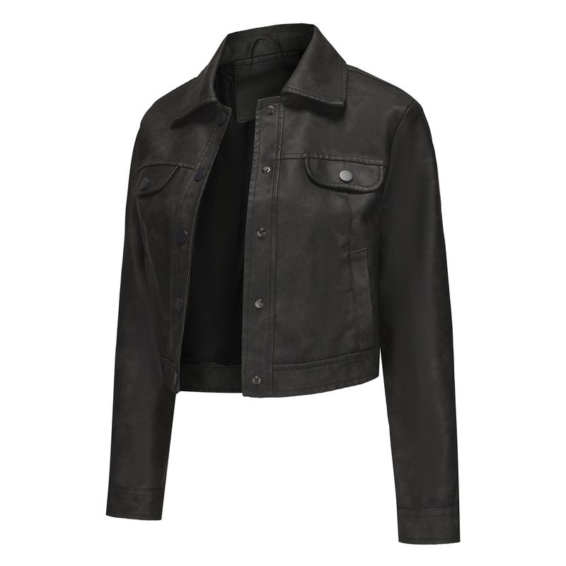 RURUTOTO - Chaqueta PU Acolchada Mujer Beige.
