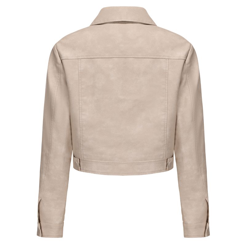 RURUTOTO - Chaqueta PU Acolchada Mujer Beige.