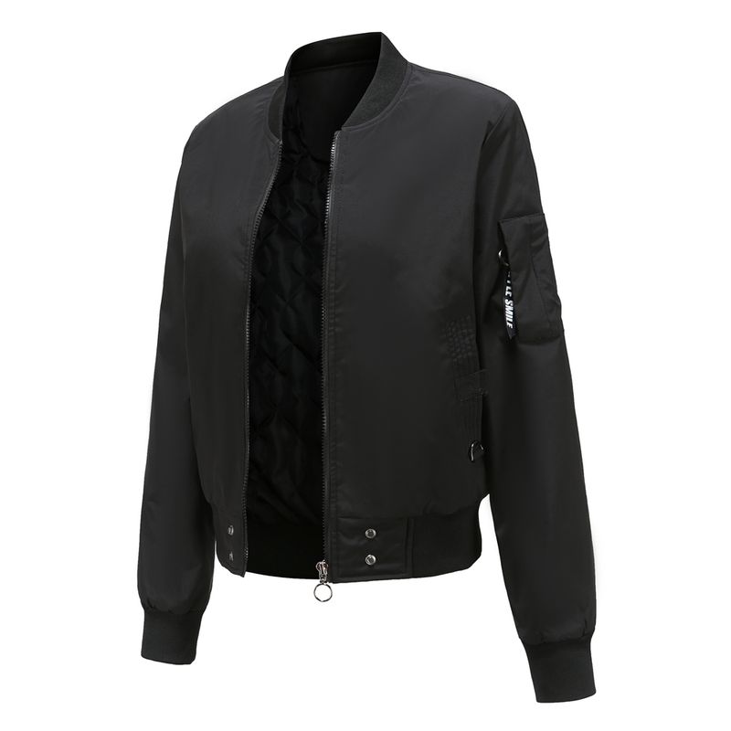 RURUTOTO - Chaqueta Bomber Mujer Negro.