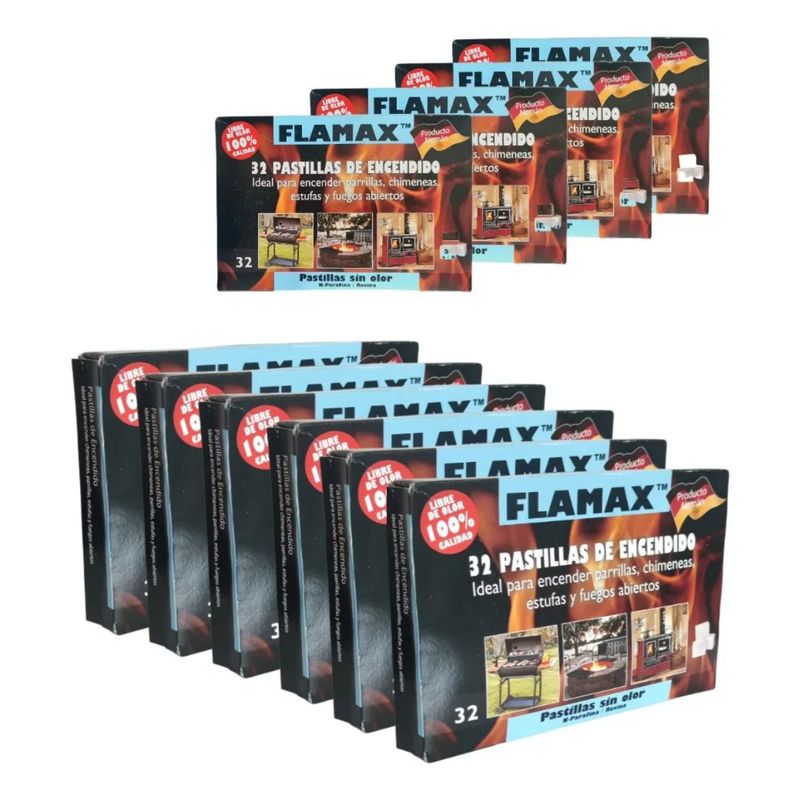 FLAMAX - 10X Pastillas Sin Olor Flamax – Pack de 10 Cajas de 32 Unidades