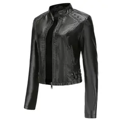 RURUTOTO - Chaqueta Biker PU Mujer Beige.