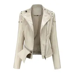 RURUTOTO - Chaqueta PU Mujer Negro.