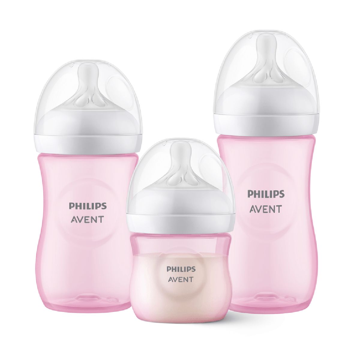 AVENT - Set de 3 Mamaderas (125, 260, 330 ml) Pink Philips Avent