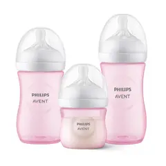 AVENT - Set de 3 Mamaderas (125, 260, 330 ml) Pink Philips